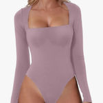 Amazon  long sleeve bodysuit square neck purple Photo 0