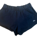Alo Yoga   French terry shorts size S black 2.5" inseam side zipper pockets EUC Photo 0