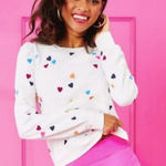 Lilly Pulitzer Jansen Sweatshirt Resort White Little Bit Of Love size XXL Photo 0