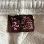 Praying white you matter don’t give up grey cuffed joggers sweatpants sz large Photo 1