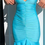 frankie's bikinis NWT Frankie’s Bikinis America Shine Halter Dress In Aquamarine Size Small Photo 0