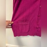 Grace Elements Magenta V-neck Enamel Button Long Sleeve Cardigan Academia Business Casual XXL Photo 4