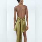 ZARA NWT  Satin Effect Halter Dress in Green Size M Photo 7