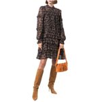 Ulla Johnson Esma Mini Dress Onyx Ikat Size 2 Ruffle Silk Georgette Metallic S Photo 15