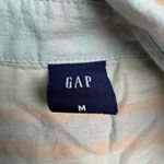 Gap Womens Plaid Button Down Shirt Short Sleeve Tie Sleeve Pastel Size M Photo 2