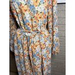 PrettyGarden Floral Long Sleeves V Neck Belted Waist Maxi Dress Size Large Photo 2