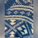 American Eagle Sweater Women Blue White Cropped Pullover Knit Winter Y2K Ski XL Photo 3