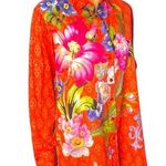 Label Ritu Kumar Art to Wear Orange Floral Print Top LRK Size 3 Red Size M Photo 0