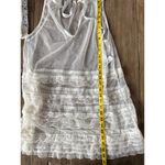 Free People  Ivory Sheer Mesh Ruffle Tunic Mini Dress XS Romantic Boho Festival Photo 3