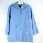 Eugen Klein Blue Wool & Cashmere Button Up Coat Womens Size 14 Photo 0