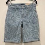 NYDJ  Marilyn Straight Briella Bermuda Shorts 4 NWT $169 Lift Tuck Solid Blue Photo 0