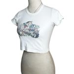Brandy Melville Y2K Cat Graphic Baby Tee | Cropped Top Small | Ashlyn Kitten Top Photo 4