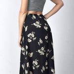 Black Floral Maxi Skirt Size L Photo 1