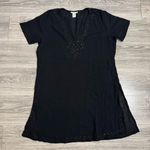 Pineapple Cove Black Tunic Summer Beach Relaxed Dress with Embroidered Sequin XL Photo 11