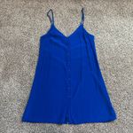 Amanda Uprichard cobalt blue button front sleeveless silk mini dress size M Photo 5