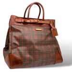 Ralph Lauren Tartan Plaid Brown Green Doctor Bag Boston Weekend Travel Bag Photo 6