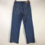 ZARA Straight Leg Jeans 100% Cotton Raw Frayed Hem Size 2 Photo 9