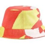 VERLOOP x Michelle Norris Camo Knit Bucket Hat Orange Yellow Happy O/S Photo 5