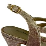 Audrey Brooke Kellie Heels Gold Shimmer Open Toe Slingback Women’s Size 7.5M Photo 8