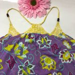 Lucy Mantra Floral Boho Bohemian Cami Yoga Athletic Racerback Tank Top Size XS Photo 3