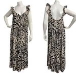 H&M Abstract Print Womens Maxi Dress Size M Flowy Lightweight VNeck Beach Summer Photo 1
