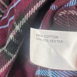 Duluth Flannel Shirt Womens M Burgundy Plaid Button Front Western Tomboy Country Blue Size M Photo 3