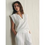 Faherty 💕💕 Dream Cotton Gauze Dylan Top ~ White Medium M NWT Photo 1