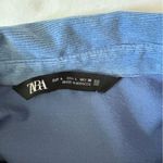 ZARA Blue Blazer with Relaxed Fit and Textured Fabric Photo 5