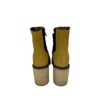 Free People  Suede Heeled Chelsea Boots in Mustard Yellow Photo 3