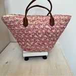 Falls Creek NWOT Cream & Pink Straw Tote Bag One Size Beach Everyday Purse Photo 1