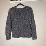 LL Bean Crewneck Knit Sweater Cotton Navy Blue White Marled Size XS Petite Black Photo 5