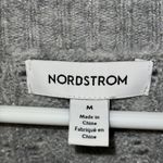 Nordstrom Merino Wool Cable Knit Metallic Sparkle Thread VNeck Sweater Women’s M Photo 4