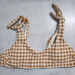 ANDIE NWT Sparrow Gingham Mandalay Bikini Top Tie Straps Swimwear Size XL Photo 0