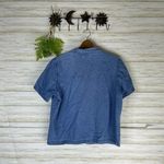 Vintage Wild flower Embroidered Cottagecore Shirt Blue Size L Photo 4