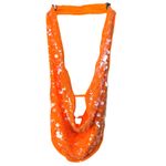 NWT SOLY HUX Sequin Halter Crop Top Orange Glitter Deep Cowl Neck Small Photo 5