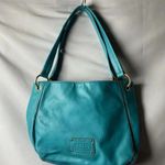 Relic TURQUOISE SHOULDER STRAP PURSE TAN STITCHING LINED SNAP CLOSE POCKETS Photo 9