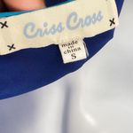 Anthropologie Criss Cross Chiffon Round Neck Solid Flowy Blouse Top Shirt Blue Contrasting Photo 4