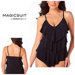 New. Magicsuit black tiered tankini top. 12. Retails $124 Black Photo 1