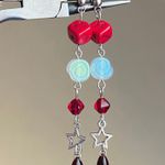 Handmade y2k Kawaii funky grunge style Czech glass beads & star dangle earrings 🎲🖤 Photo 0