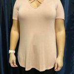 a.gain Dusty rose flowy crossover tee, L Photo 0