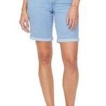 NYDJ  Roll Cuff Pull On Denim Stretch Shorts In Belle Isle Light Wash Size 2 Photo 0