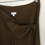 J Jill Brown Linen Stretch Cropped Pants 10 Button Front Casual Relaxed Fit Photo 4