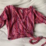 Girl Krazy Red Striped Linen Top Photo 0