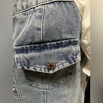 Stitching Puff Sleeve Dress Women's Denim Dresses Blue Size L Photo 7