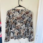 Rouje Paris Gaby Neutral Floral Wrap Blouse Brown Size 6 Photo 4