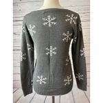 Tipsy Elves Tipsy‎ Elves Ugly Christmas Sweater Sequin Snowman Snowflakes Gray Small Knit Photo 2