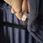 Aeropostale Navy Blue Ribbed Cropped Hoodie Double Zip Up Long Sleeve Women's M Photo 6