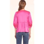 Amanda Uprichard  V-Neck Hot Pink 100% Silk Garber‎ Top Cerise Size Medium Photo 2