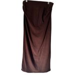 NWT OGL MaxWarm Espresso Brown Ruched Side Pencil Maxi Skirt Women’s Size Medium Photo 2