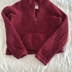 Hollister  Cozy Cropped Burgundy‎ Sherpa Jacket Photo 0